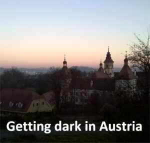 Getting dark in Austria